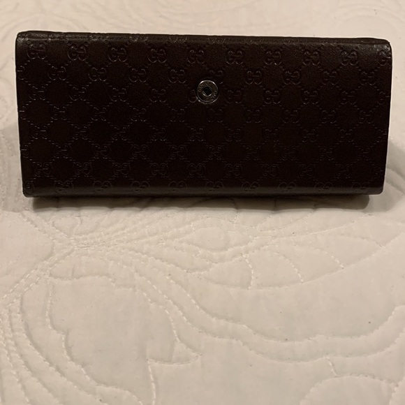 GUCCI Monogram Chocolate Leather GG Sunglasses Case Foldable MADE IN ITALY - Picture 3 of 13